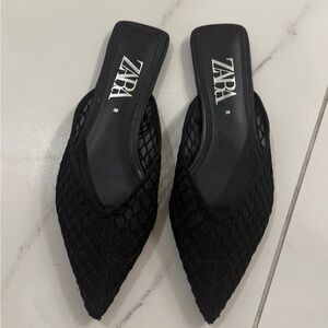 Zara Women's Black Mesh Mules